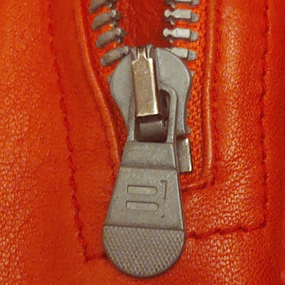 Balenciaga Designer Luxury Red Leather Moto Jacket- Small - Picture 15 of 15